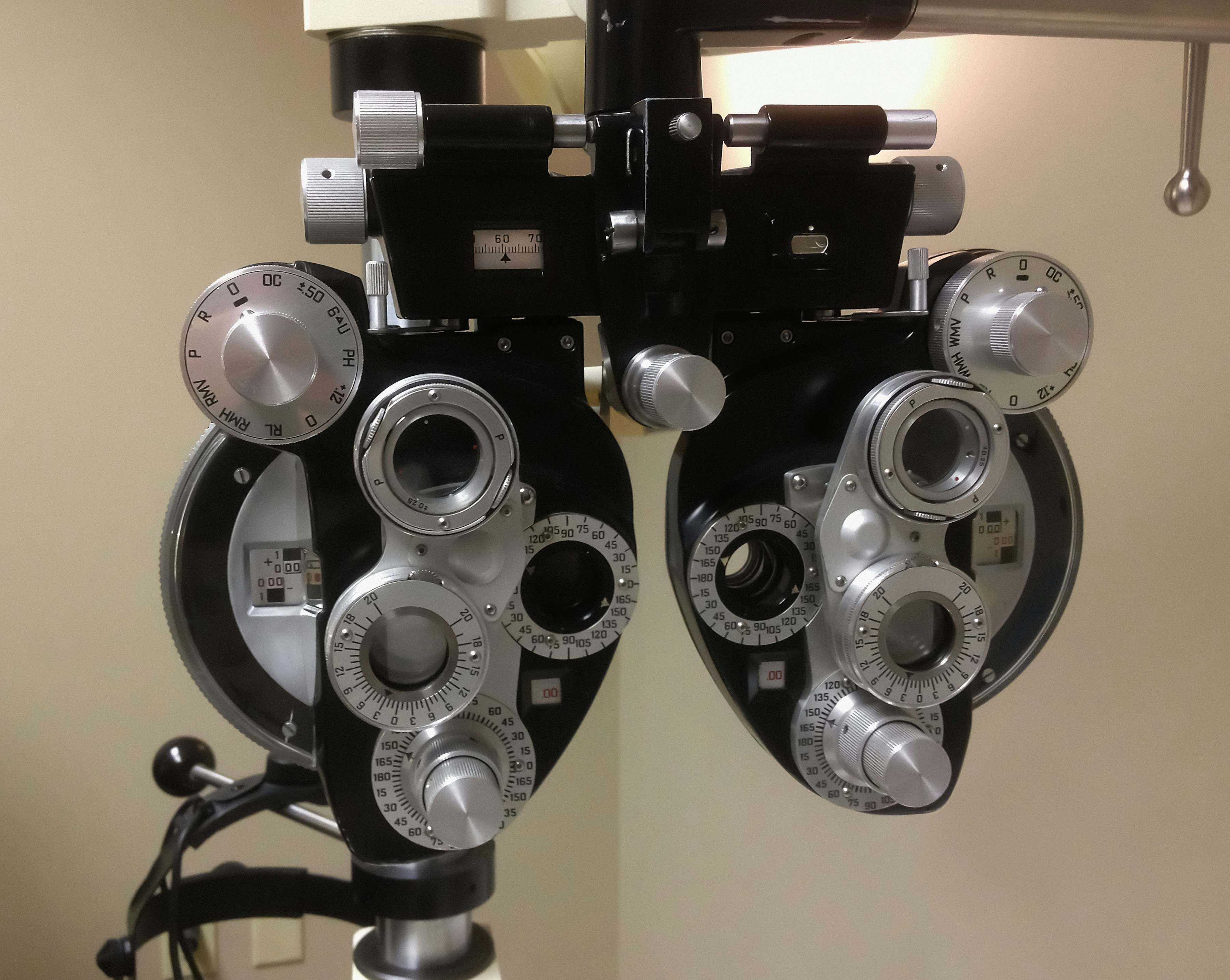 Eye test equipment in the test room